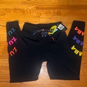 Zumba Fitness Black Leggings with Colorful Lettering